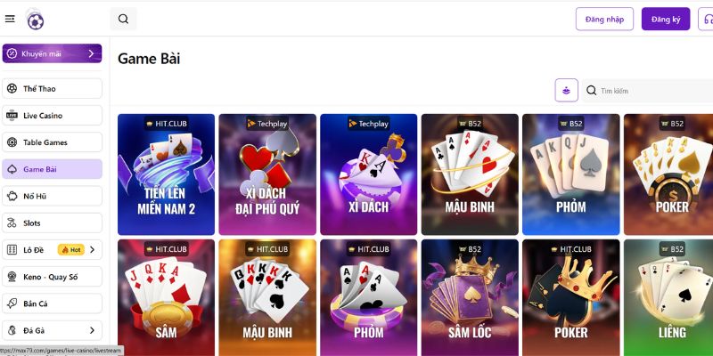 Tham gia sảnh game bài siêu hấp dẫn trên nền tảng MAX79